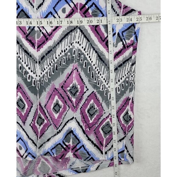 Bohemian 2X Knit Tunics Pullover Purple Blue Jeweled Printed Tops Casual 2 Lot - Picture 14 of 15